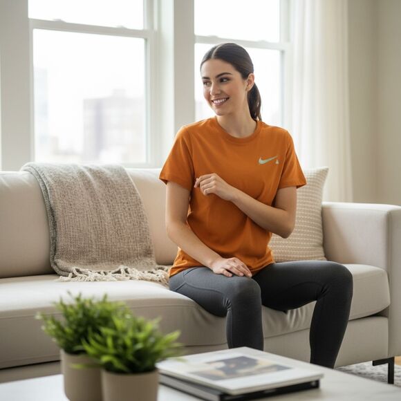 Nike Dri-FIT Tee Shirt Unisex L Orange Training Sports Top New NWT - Picture 1 of 6